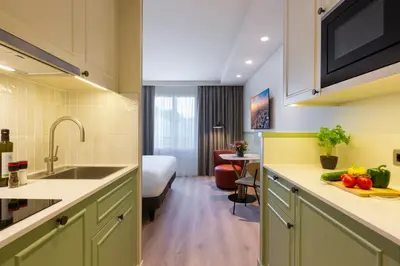 Cuisine ou kitchenette dans l'établissement Citadines Les Halles Paris