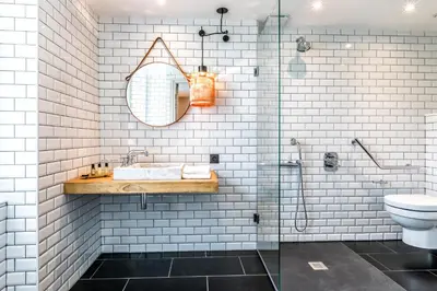 Salle de bains dans l'établissement Hotel Restaurant Au Boeuf Couronné