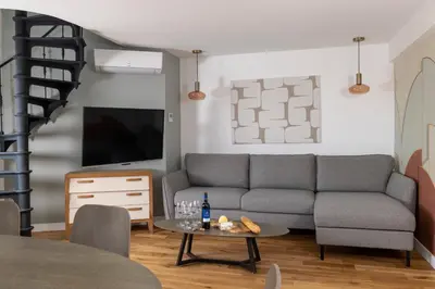 Coin salon dans l'établissement Yuna Blanche - Serviced Apartments