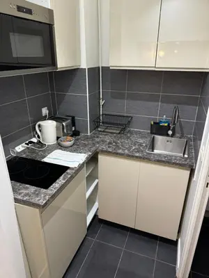 Cuisine ou kitchenette dans l'établissement Temple Apartments Paris