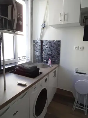 Cuisine ou kitchenette dans l'établissement Amazing Studio near Parc des Expositions