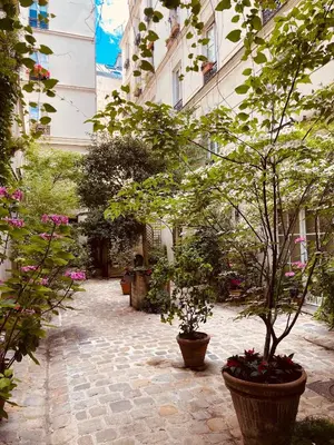 Jardin de l'établissement Marais Place des Vosges Sevigne