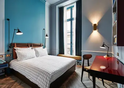 Un ou plusieurs lits dans un hébergement de l'établissement The Hoxton, Paris