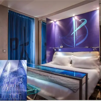 Un ou plusieurs lits dans un hébergement de l'établissement Apostrophe Hôtel