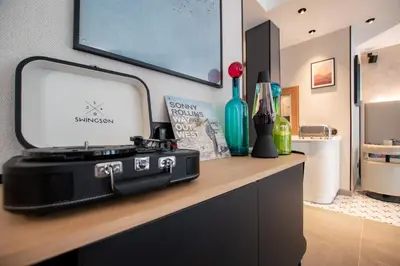 Cuisine ou kitchenette dans l'établissement Hôtel de L'Esperance