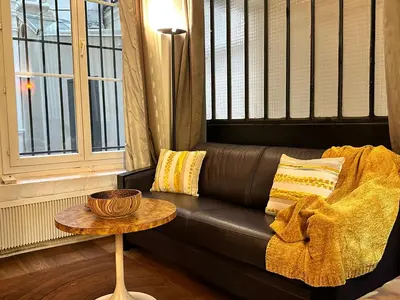 Coin salon dans l'établissement Studio design & comfortable accommodation short breaks