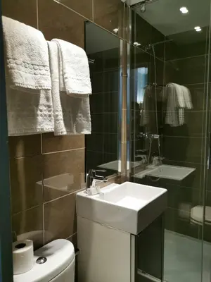 Salle de bains dans l'établissement Hotel Victoria