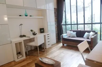 Coin salon dans l'établissement Apartment Dauphine