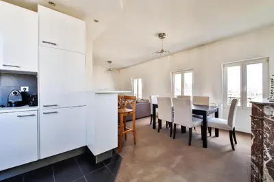 Cuisine ou kitchenette dans l'établissement Belle vue