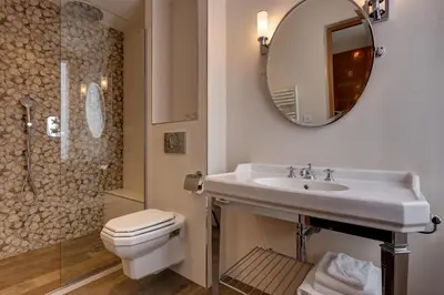 Salle de bains dans l'établissement Hotel Muguet