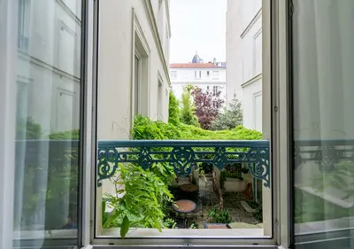 Balcon ou terrasse dans l'établissement Nouvel Hôtel