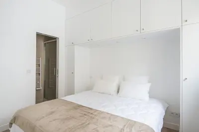 Un ou plusieurs lits dans un hébergement de l'établissement Le Scandinave, F3 avec terrasse, Villa Saint Charles
