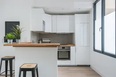 Cuisine ou kitchenette dans l'établissement L'Industriel, loft de 2 chambres, Villa Saint Charles