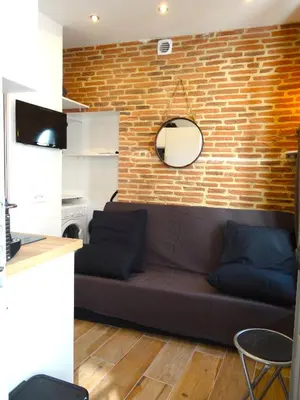 Coin salon dans l'établissement ★★★Studio Heart of Le Marais, Design Flat★★★
