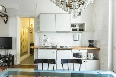 Cuisine ou kitchenette dans l'établissement Cosy 40m² near MONTMARTRE