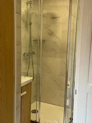 Salle de bains dans l'établissement Hôtel Du Leman