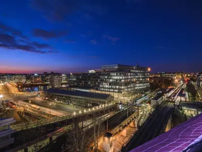 Vue générale sur Issy-les-Moulineaux ou vue de la ville depuis l'hôtel