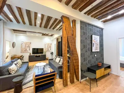 Coin salon dans l'établissement 67 - Amazing Parisian Flat