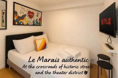 Un ou plusieurs lits dans un hébergement de l'établissement LE MARAIS-SAINT MARTIN working & living