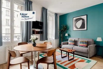 Coin salon dans l'établissement Edgar Suites Marais - Réaumur