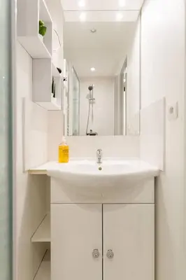 Salle de bains dans l'établissement Historic Paris Apartment Steps from Notre Dame and Louvre - Limited Offer