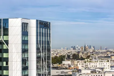 Vue générale sur Paris ou vue de la ville depuis l'hôtel