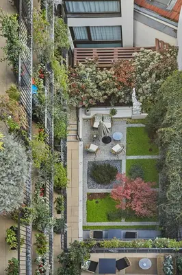 Jardin de l'établissement Jardins de Mademoiselle Hôtel & Spa