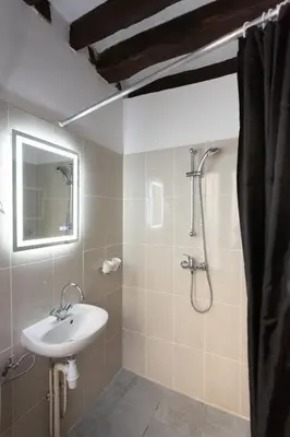 Salle de bains dans l'établissement Hôtel Léonard de Vinci II