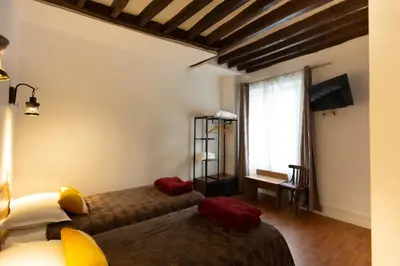 Télévision ou salle de divertissement dans l'établissement Hôtel Léonard de Vinci II