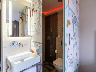 Salle de bains dans l'établissement Hotel Minerve