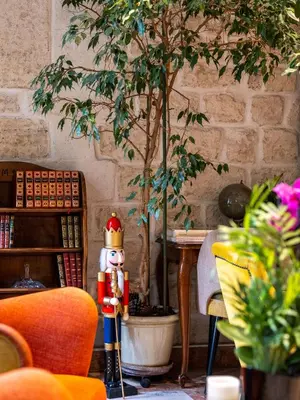 Coin salon dans l'établissement Hotel Minerve