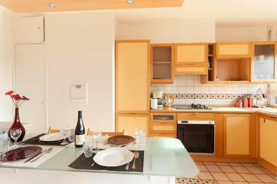 Cuisine ou kitchenette dans l'établissement Appartement le Méridien