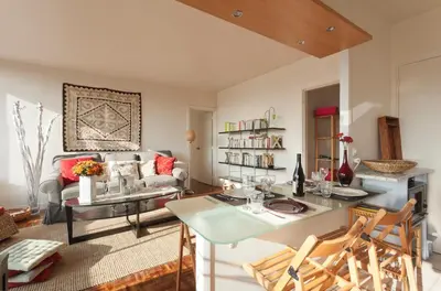 Coin salon dans l'établissement Appartement le Méridien