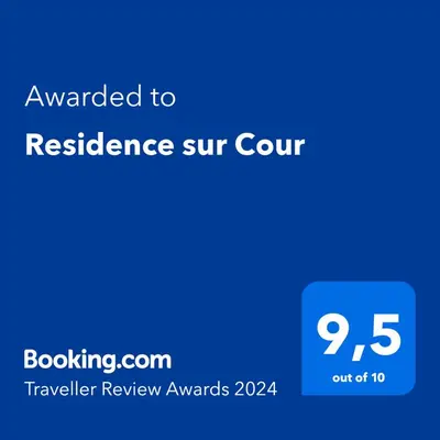 Certificat, récompense, panneau ou autre document affiché dans l'établissement Residence sur Cour