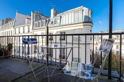 Balcon ou terrasse dans l'établissement Studio K with terrace