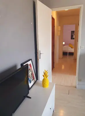 Télévision ou salle de divertissement dans l'établissement Vue sur Paris