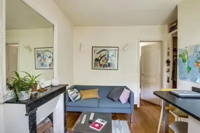 Coin salon dans l'établissement Apartment Tour Eiffel by Weekome