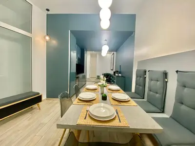 Coin salon dans l'établissement Appartement République