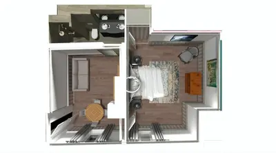 Cuisine ou kitchenette dans l'établissement Leocadia