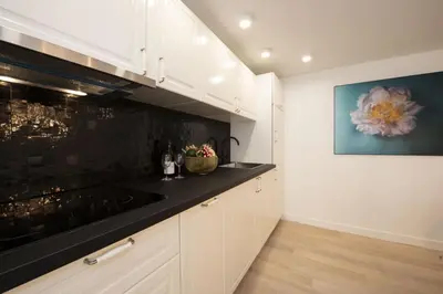 Cuisine ou kitchenette dans l'établissement Voyageur sans bagage