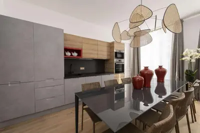 Cuisine ou kitchenette dans l'établissement Martin' s Door