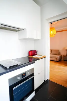 Cuisine ou kitchenette dans l'établissement Villa Escudier Appart-hôtel