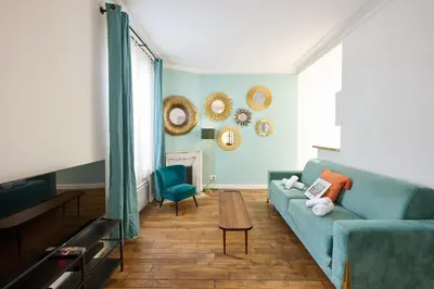 Coin salon dans l'établissement Très cosy 45m2, proche du parc des expositions