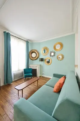 Coin salon dans l'établissement Très cosy 45m2, proche du parc des expositions