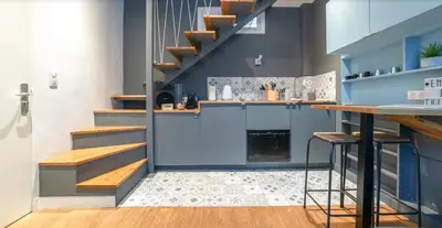 Cuisine ou kitchenette dans l'établissement Midoon guest - DUPLEX D'ARCHITECT PARIS 10ème