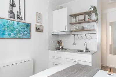 Cuisine ou kitchenette dans l'établissement Montmartre Apartments Chagall
