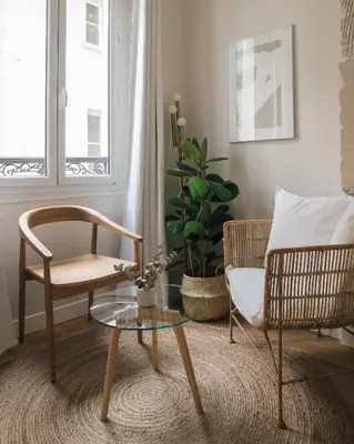 Coin salon dans l'établissement Appartement Vertus