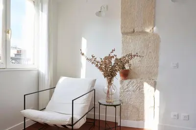 Coin salon dans l'établissement Appartement Vertus