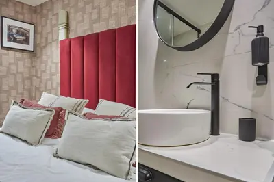 Un ou plusieurs lits dans un hébergement de l'établissement Apartment St Honore by Studio prestige