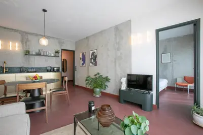 Coin salon dans l'établissement Appt calme sur cour- Montparnasse - Necker